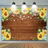 Glitter tournesol Bokeh en bois joyeux anniversaire toile de fond