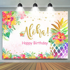 Toile de fond de fête d'anniversaire florale colorée Gloden