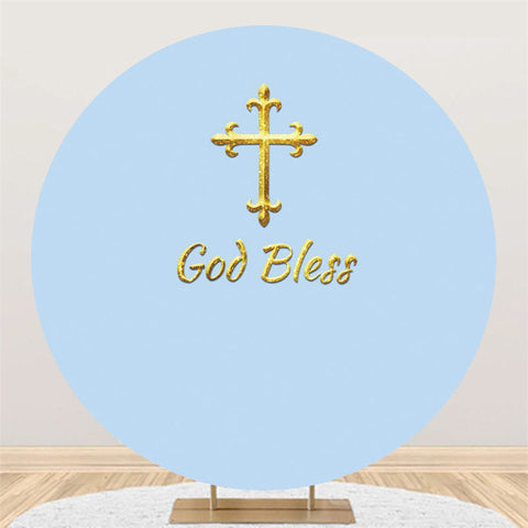 Dieu bénisse le thème bleu joyeux anniversaire cercle toile de fond Dieu bénisse le thème bleu joyeux anniversaire cercle toile de fond