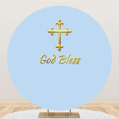Dieu bénisse le thème bleu joyeux anniversaire cercle toile de fond