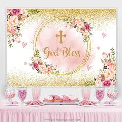 Dieu bénisse le coeur doux et la toile de fond d'anniversaire de fleur