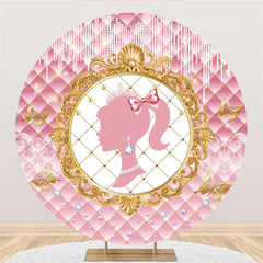 Toile De Fond Ronde D'anniversaire De Belle Princesse Or Et Rose