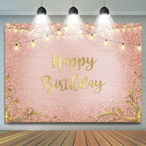 Bokeh or et rose magnifique toile de fond joyeux anniversaire
