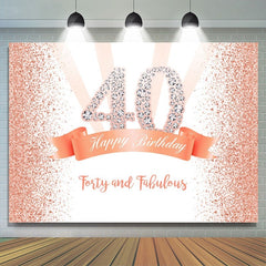Toile de fond joyeux 40e anniversaire à pois dorés et roses