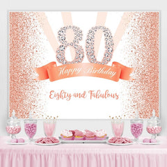 Toile de fond de fête du 80e anniversaire à pois dorés et roses