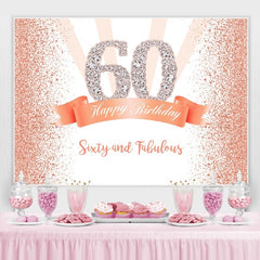Toile de fond de fête joyeux 60e anniversaire or et rose