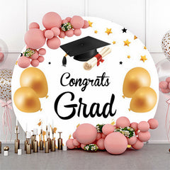 Ballons d'Or étoiles Rondes Graduation Photo Toile de Fond