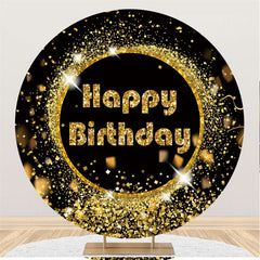 Backdorp rond noir de scintillement de bokeh d'or pour l'anniversaire