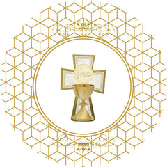 Couronne D'or Et Lignes Abstraites Toile De Fond Ronde Pour Baby Shower