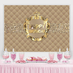 Toile de fond de fête d'anniversaire de couronne d'or pour femme