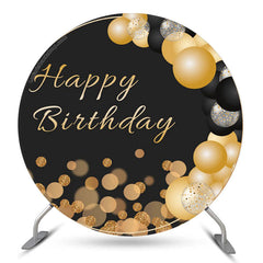 Fond rond de fête d'anniversaire de ballon de paillettes d'or