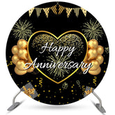 Ballons à paillettes d'or autour de la toile de fond joyeux anniversaire