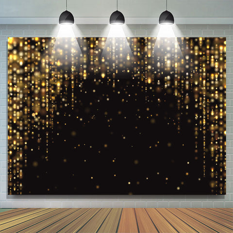 Toile de fond de joyeux anniversaire noir paillettes d'or pour la fête Toile de fond de joyeux anniversaire noir paillettes d'or pour la fête