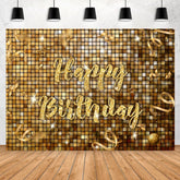 Toile de fond joyeux anniversaire Bokeh paillettes d'or pour la fête