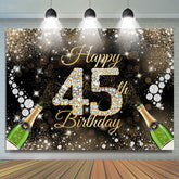 Or Glitter Diamond Bokeh Joyeux 45e Anniversaire Toile de Fond