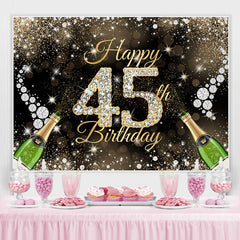 Or Glitter Diamond Bokeh Joyeux 45e Anniversaire Toile de Fond