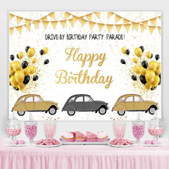 Gold Glitter Drive par la toile de fond du défilé de fête d'anniversaire