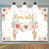Toile de fond d'anniversaire floral rose toujours rose scintillant d'or