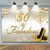 Talons scintillants d'or 50e toile de fond fabuleuse d'anniversaire