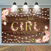 Paillettes d'or petite fille tournant un anniversaire toile de fond