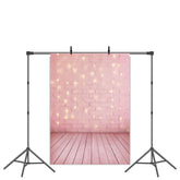 Toile de fond d'anniversaire simple de plancher de brique rose de paillettes d'or