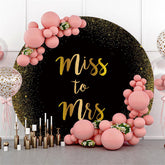 Toile De Fond De Mariage Rond Simple Classique Noir Et Or