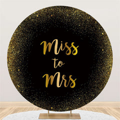 Toile De Fond De Mariage Rond Simple Classique Noir Et Or