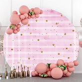 Toile De Fond De Joyeux Anniversaire Rose Rond De Tache De Paillettes D'or