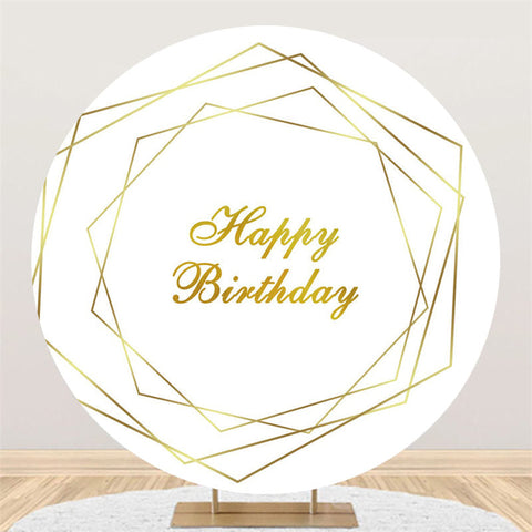 Lignes d'or joyeux anniversaire ronde toile de fond de fête simple Lignes d'or joyeux anniversaire ronde toile de fond de fête simple