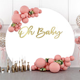 Gold Oh Baby Circle Backdorp blanc pour baby shower