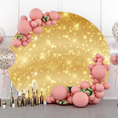 Décors ronds de fête Bokeh à paillettes dorées