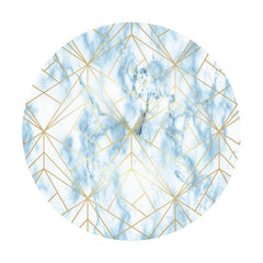 Fond Rond De Motifs Géométriques Dorés Et Bleus