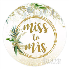 Golden Circle Floral Leaves Toile de fond de mariage spéciale