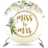 Golden Circle Floral Leaves Toile de fond de mariage spéciale