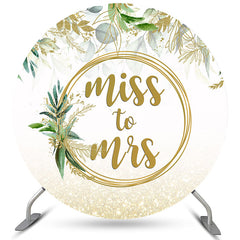 Golden Circle Floral Leaves Toile de fond de mariage spéciale