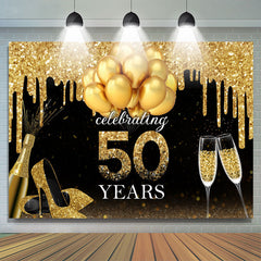 Toile de fond du 50e anniversaire du ballon ¨¤ paillettes dor¨¦es