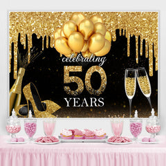 Toile de fond du 50e anniversaire du ballon ¨¤ paillettes dor¨¦es
