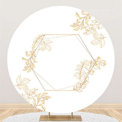 Toile de fond de cercle simple de feuilles d'or pour l'événement de mariage