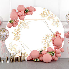 Toile de fond de cercle simple de feuilles d'or pour l'événement de mariage