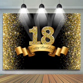Magnifique Backdorp noir et dor¨¦ joyeux 18e anniversaire