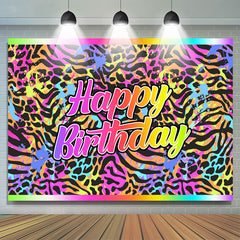 Graffiti coloré léopard joyeux anniversaire toile de fond