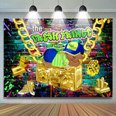 Mur de graffitis avec toile de fond de douche de bébé sur le thème de Goden