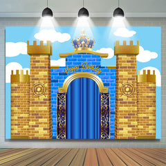Grand Château Avec Couronne Joyeux Anniversaire Toile De Fond Pour Enfant