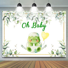 Toile de fond de douche de bébé sur le thème des tortues vertes et scintillantes