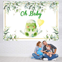 Toile de fond de douche de bébé sur le thème des tortues vertes et scintillantes