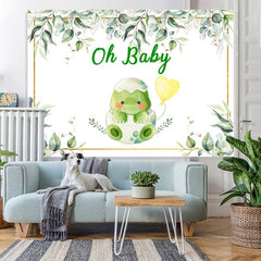 Toile de fond de douche de bébé sur le thème des tortues vertes et scintillantes