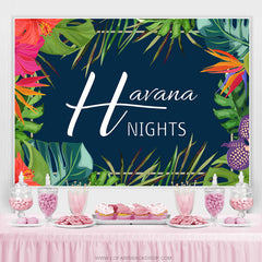 Feuilles vertes et rouges Happy Havana Nights Day Toile de Fond