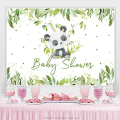 Bambou Boho vert avec toile de fond de douche de bébé Panda