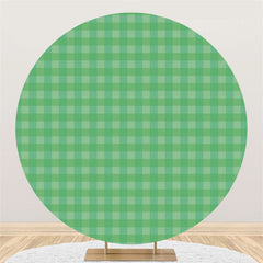 Toile de fond ronde à motif à carreaux verts pour fête d'anniversaire