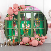Toile de fond ronde d'anniversaire vert Honeydukes Sweetshop